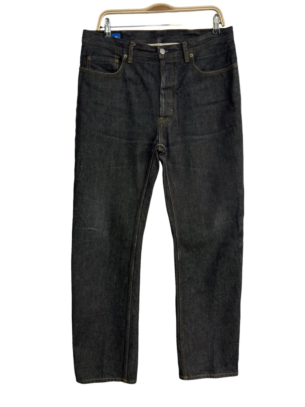 Acne Studios Blå Konst Land Black Straight Leg Jeans Dark Wash 29x32 Jeans Pants